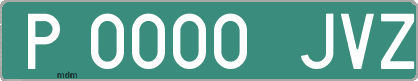 Ejemplo matrícula provisional verde de España matrícula JVZ