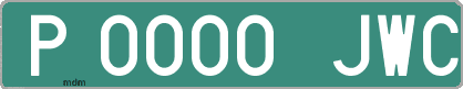 Ejemplo matrícula provisional verde de España matrícula JWC