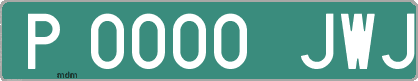 Ejemplo matrícula provisional verde de España matrícula JWJ
