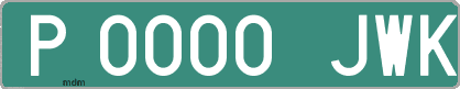 Ejemplo matrícula provisional verde de España matrícula JWK