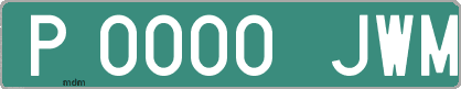 Ejemplo matrícula provisional verde de España matrícula JWM