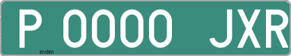 Ejemplo matrícula provisional verde de España matrícula JXR