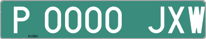 Ejemplo matrícula provisional verde de España matrícula JXW