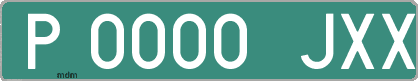 Ejemplo matrícula provisional verde de España matrícula JXX