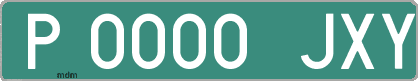 Ejemplo matrícula provisional verde de España matrícula JXY