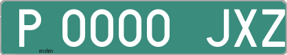 Ejemplo matrícula provisional verde de España matrícula JXZ