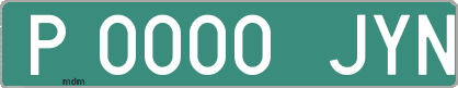 Ejemplo matrícula provisional verde de España matrícula JYN