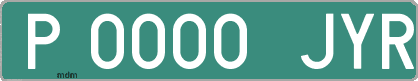 Ejemplo matrícula provisional verde de España matrícula JYR