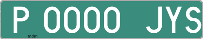 Ejemplo matrícula provisional verde de España matrícula JYS