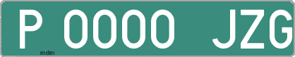 Ejemplo matrícula provisional verde de España matrícula JZG