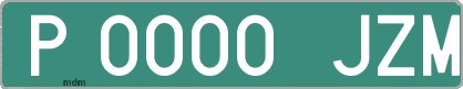 Ejemplo matrícula provisional verde de España matrícula JZM
