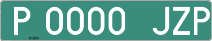 Ejemplo matrícula provisional verde de España matrícula JZP
