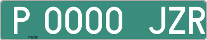 Ejemplo matrícula provisional verde de España matrícula JZR