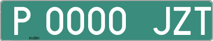 Ejemplo matrícula provisional verde de España matrícula JZT