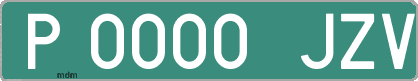 Ejemplo matrícula provisional verde de España matrícula JZV