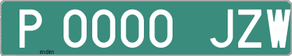 Ejemplo matrícula provisional verde de España matrícula JZW