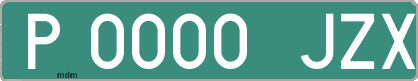Ejemplo matrícula provisional verde de España matrícula JZX