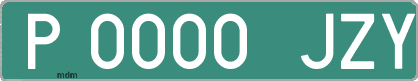 Ejemplo matrícula provisional verde de España matrícula JZY