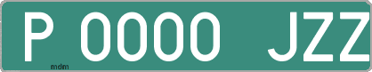 Ejemplo matrícula provisional verde de España matrícula JZZ
