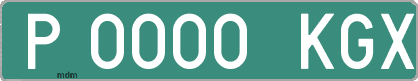 Ejemplo matrícula provisional verde de España matrícula KGX
