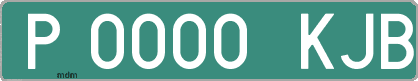 Ejemplo matrícula provisional verde de España matrícula KJB