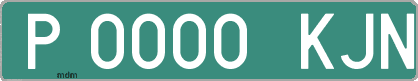Ejemplo matrícula provisional verde de España matrícula KJN
