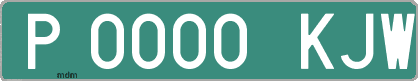 Ejemplo matrícula provisional verde de España matrícula KJW