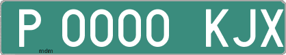 Ejemplo matrícula provisional verde de España matrícula KJX
