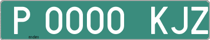 Ejemplo matrícula provisional verde de España matrícula KJZ