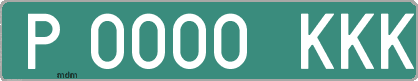 Ejemplo matrícula provisional verde de España matrícula KKK