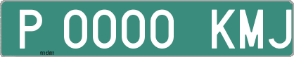 Ejemplo matrícula provisional verde de España matrícula KMJ
