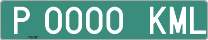 Ejemplo matrícula provisional verde de España matrícula KML