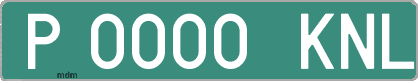 Ejemplo matrícula provisional verde de España matrícula KNL