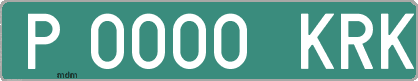 Ejemplo matrícula provisional verde de España matrícula KRK