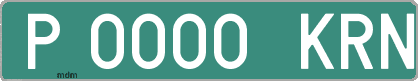 Ejemplo matrícula provisional verde de España matrícula KRN