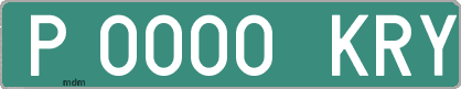 Ejemplo matrícula provisional verde de España matrícula KRY