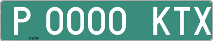 Ejemplo matrícula provisional verde de España matrícula KTX