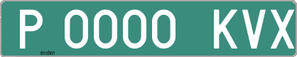 Ejemplo matrícula provisional verde de España matrícula KVX