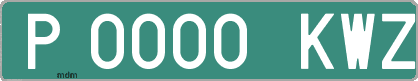 Ejemplo matrícula provisional verde de España matrícula KWZ