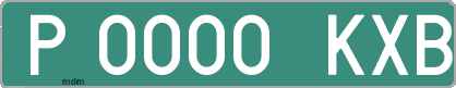 Ejemplo matrícula provisional verde de España matrícula KXB