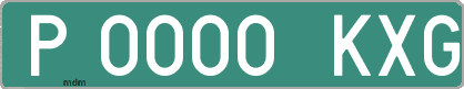 Ejemplo matrícula provisional verde de España matrícula KXG