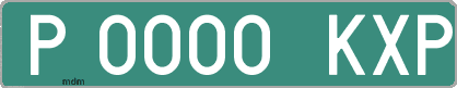 Ejemplo matrícula provisional verde de España matrícula KXP