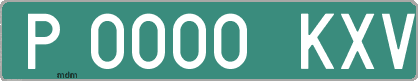 Ejemplo matrícula provisional verde de España matrícula KXV