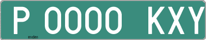 Ejemplo matrícula provisional verde de España matrícula KXY
