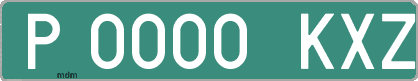 Ejemplo matrícula provisional verde de España matrícula KXZ