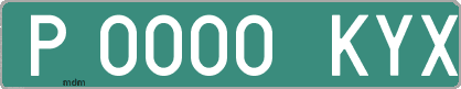 Ejemplo matrícula provisional verde de España matrícula KYX