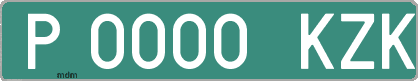Ejemplo matrícula provisional verde de España matrícula KZK