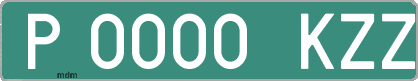 Ejemplo matrícula provisional verde de España matrícula KZZ