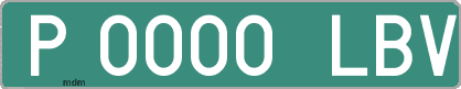 Ejemplo matrícula provisional verde de España matrícula LBV