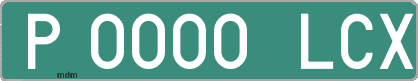 Ejemplo matrícula provisional verde de España matrícula LCX